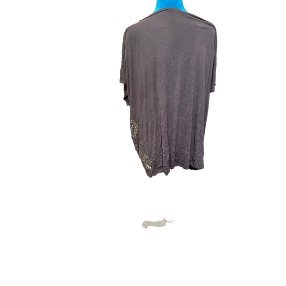 H&M geometric pattern shirt gray size medium oversized short sleeve - Picture 2 of 5